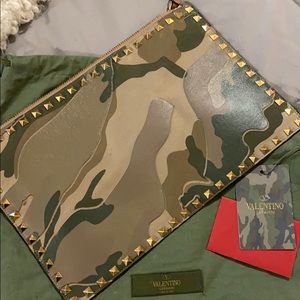 •SOLD•Valentino Rockstud Camo Envelope Clutch